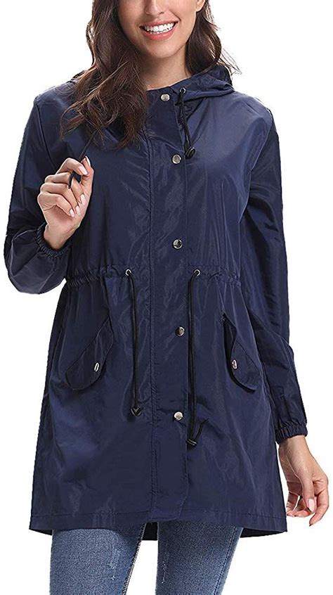 navy blue raincoats|navy blue rain jacket women's.